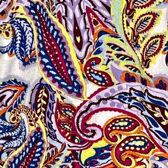 Fig & Flower Textured Paisley Striped Tunic - Red/Blue on White - S - Picture 5 of 10